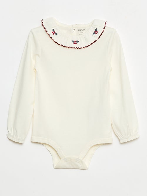 Rompertje met lange mouw en peterpankraagje - Kiabi