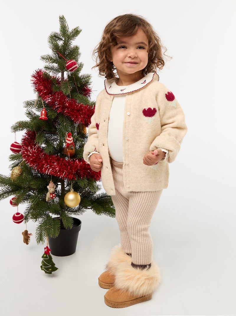 Rompertje met lange mouw en peterpankraagje Wit - Kiabi