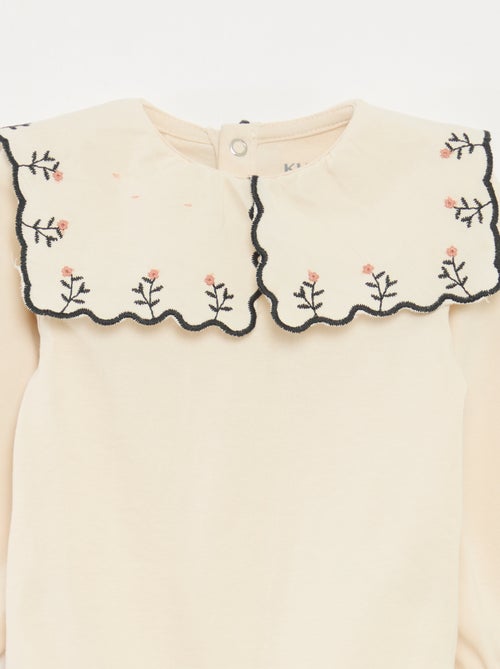 Rompertje van katoenen jerseystof met lange mouwen - Kiabi