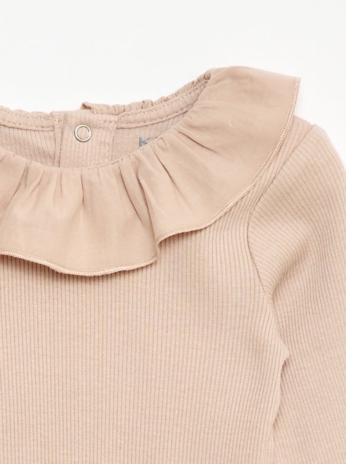 Rompertje van ribstof met kraagje - Kiabi