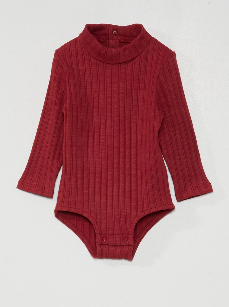 Rompertje van ribtricot rode bordeaux - Kiabi