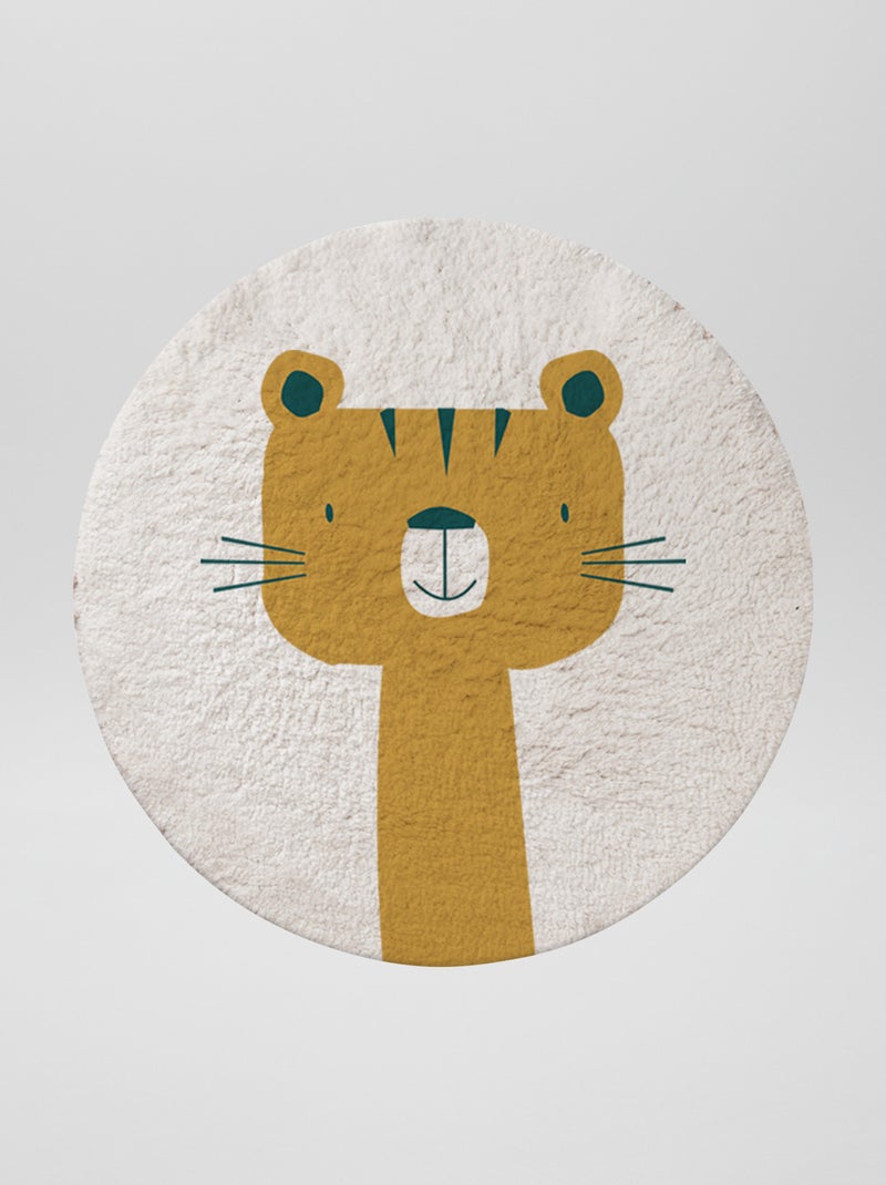 Rond vloerkleed met tijgerprint BIEGE - Kiabi