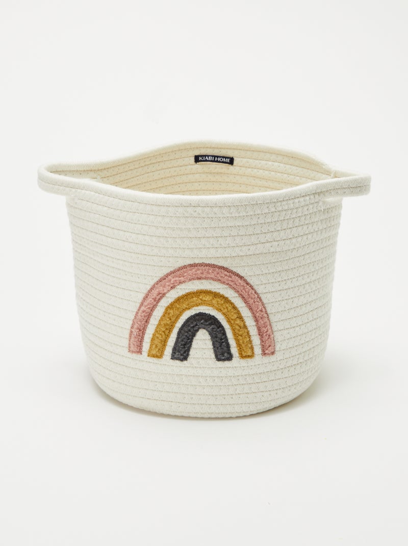 Ronde mand van touw - Regenboog Rose - Kiabi
