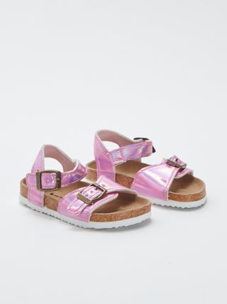 Roze holografische 'My beach spirit'-sandalen