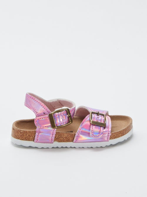 Roze holografische 'My beach spirit'-sandalen - Kiabi