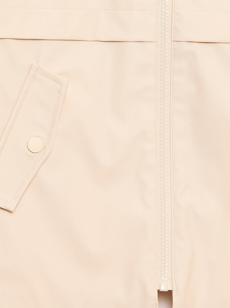 Rubberen parka met capuchon Biege - Kiabi