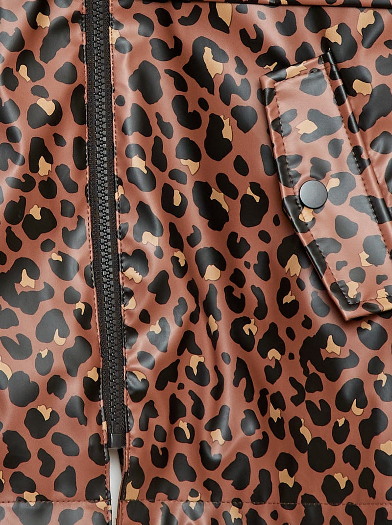 Rubberen parka met capuchon Bruin - Kiabi