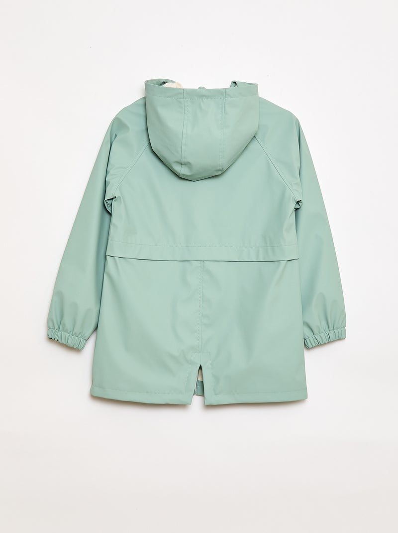 Rubberen parka met capuchon Groen - Kiabi