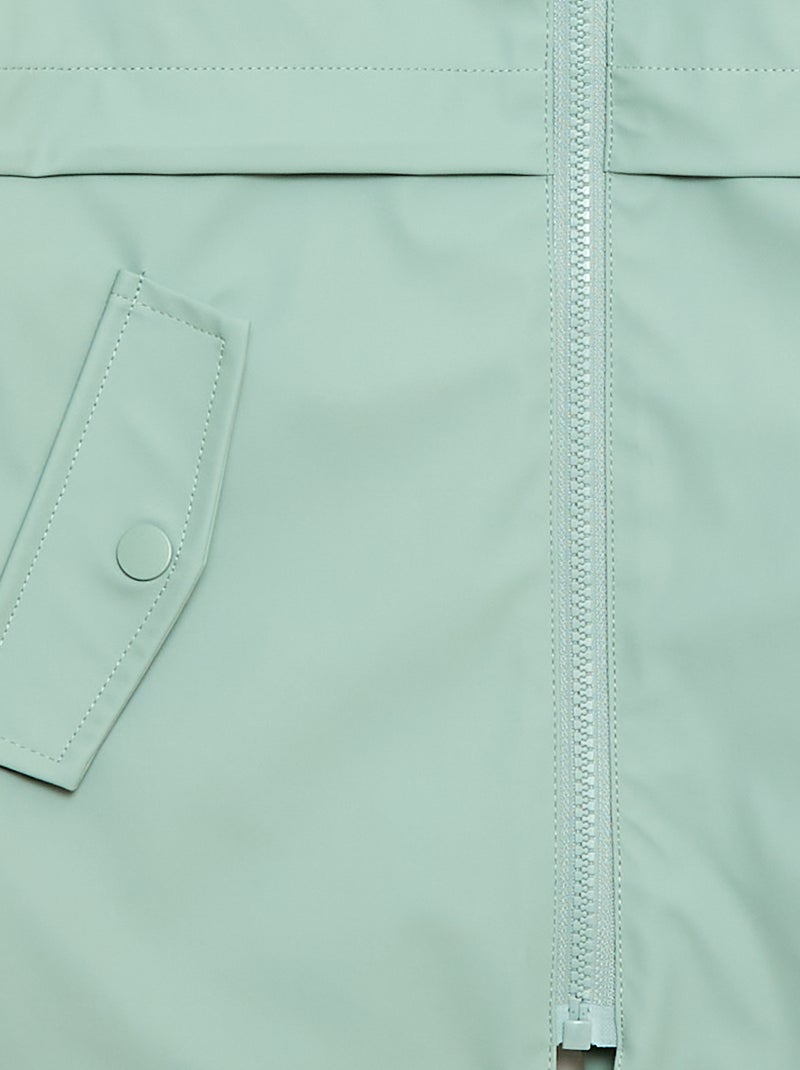 Rubberen parka met capuchon Groen - Kiabi