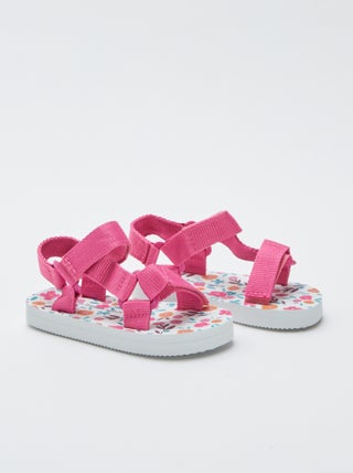 Rubberen sandalen met bloemmotiefje 'My beach spirit'