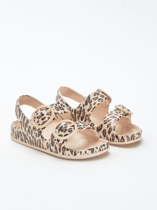 Rubberen sandalen met dubbel riempje - Kiabi