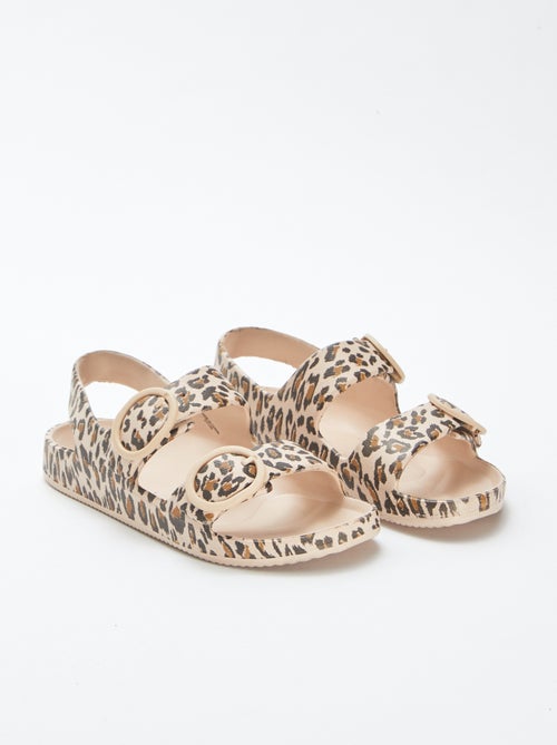 Rubberen sandalen met dubbel riempje - Kiabi