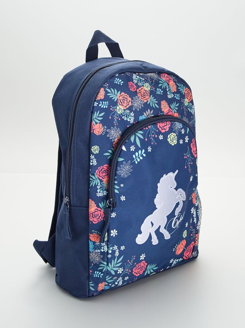 Rugzak met print BLAUW - Kiabi