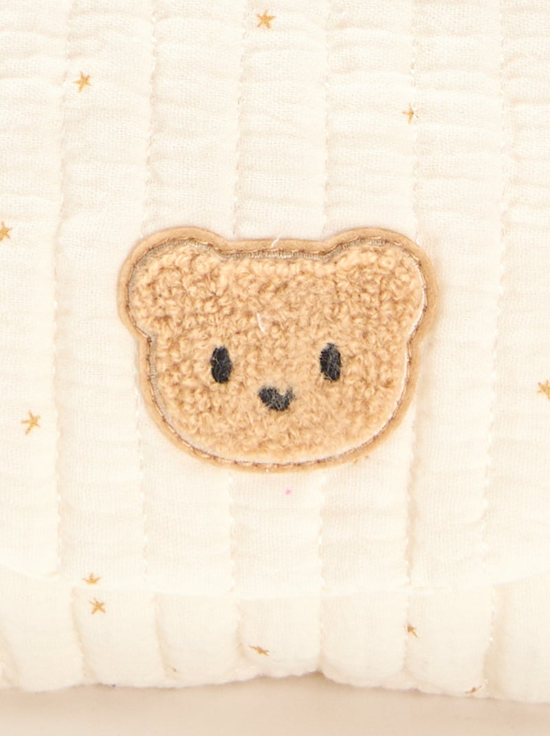 Rugzak van luchtige, losgeweven katoen met print Biege - Kiabi