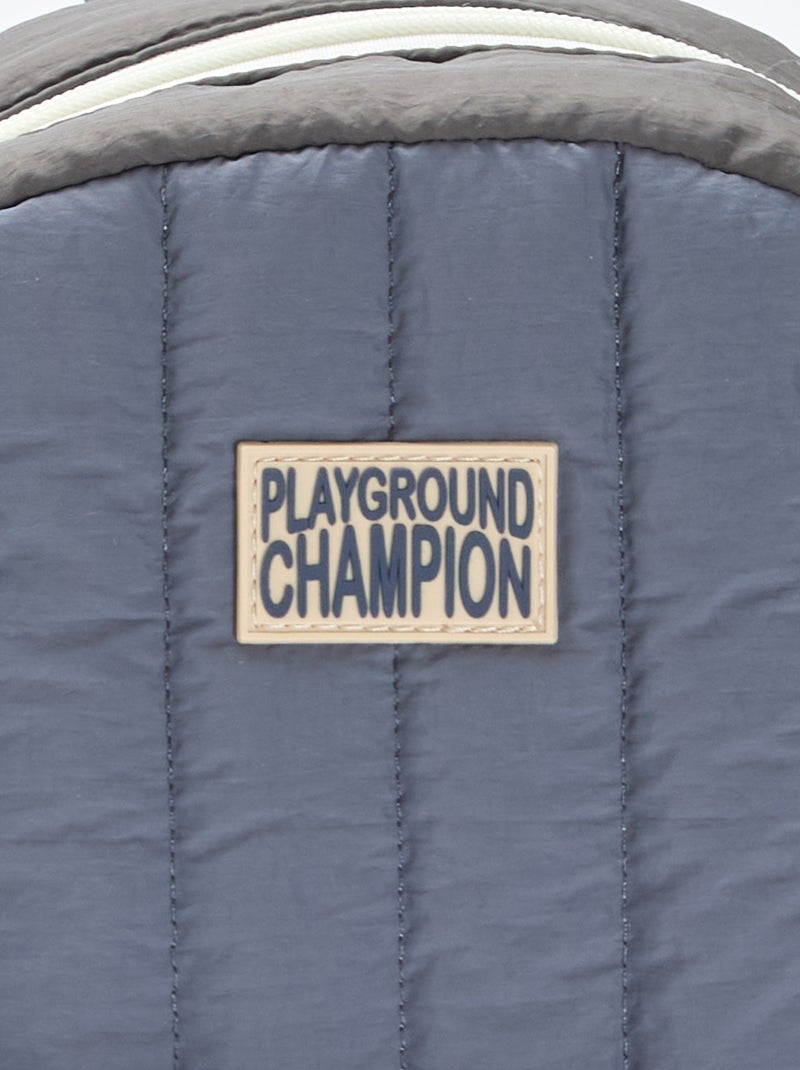 Rugzak van twee materialen Blauw - Kiabi