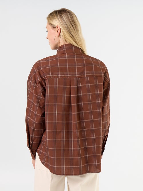 Ruime blouse met lange mouwen en lavallièrekraag - Kiabi
