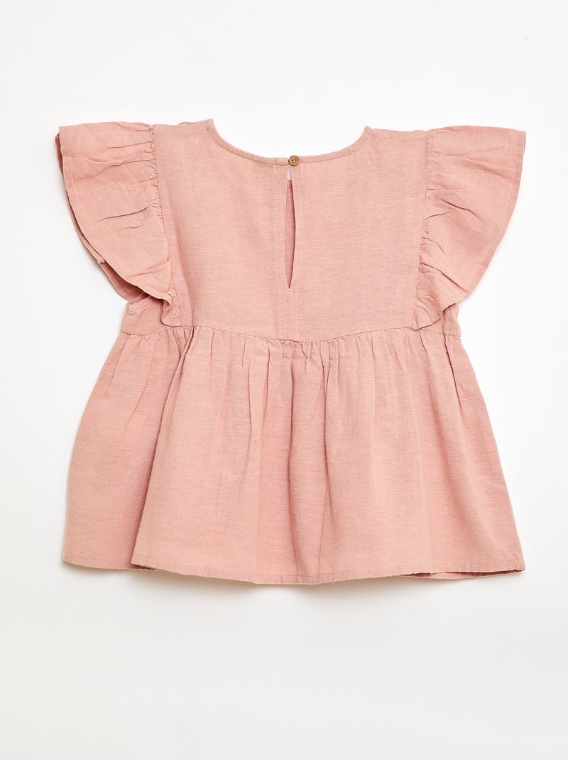 Ruime blouse van gemengd linnen Rose - Kiabi