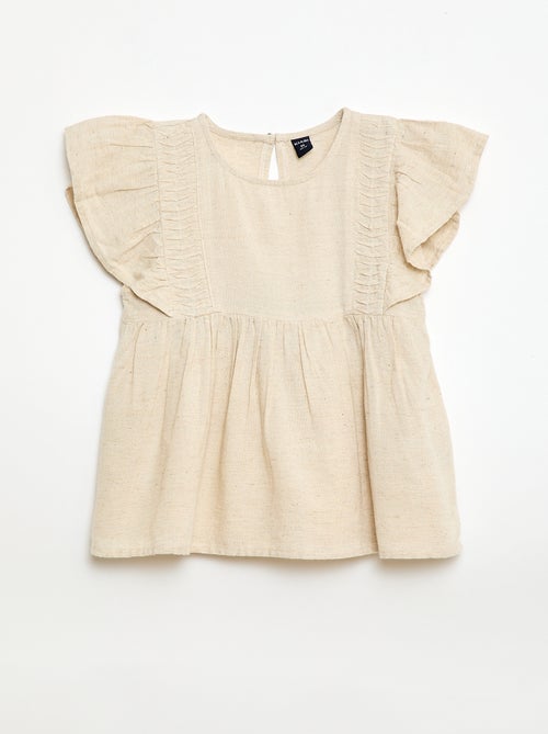 Ruime blouse van gemengd linnen - Kiabi