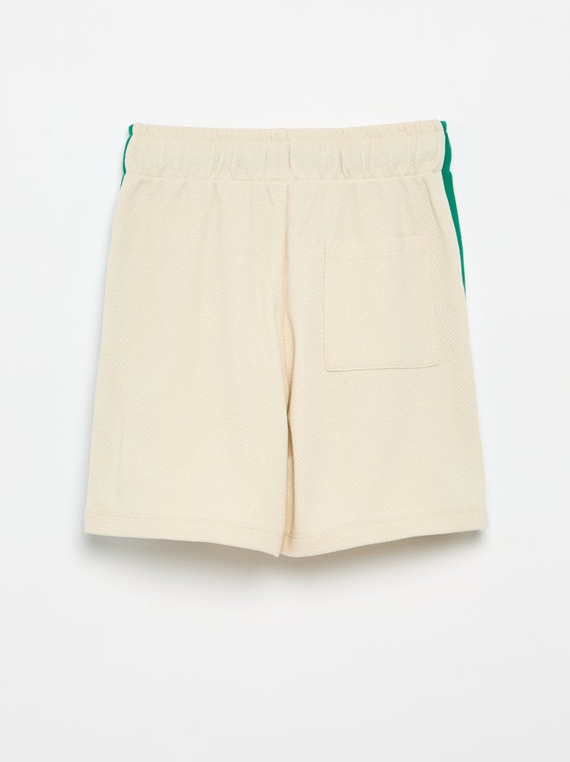 Ruime short met contrasterende strepen aan de zijkanten Biege - Kiabi