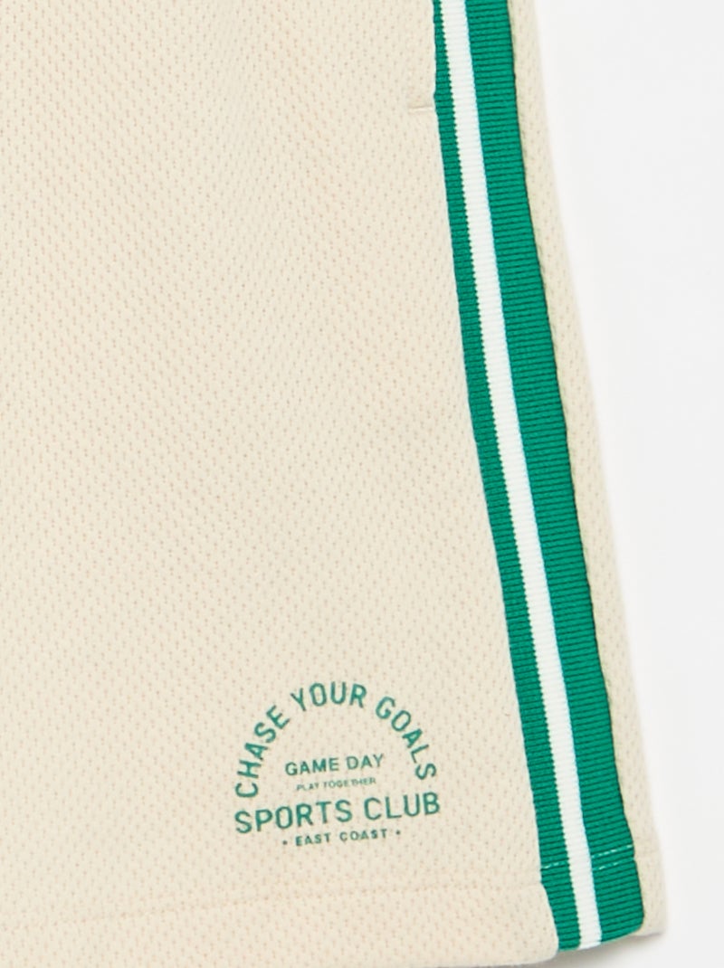 Ruime short met contrasterende strepen aan de zijkanten Biege - Kiabi