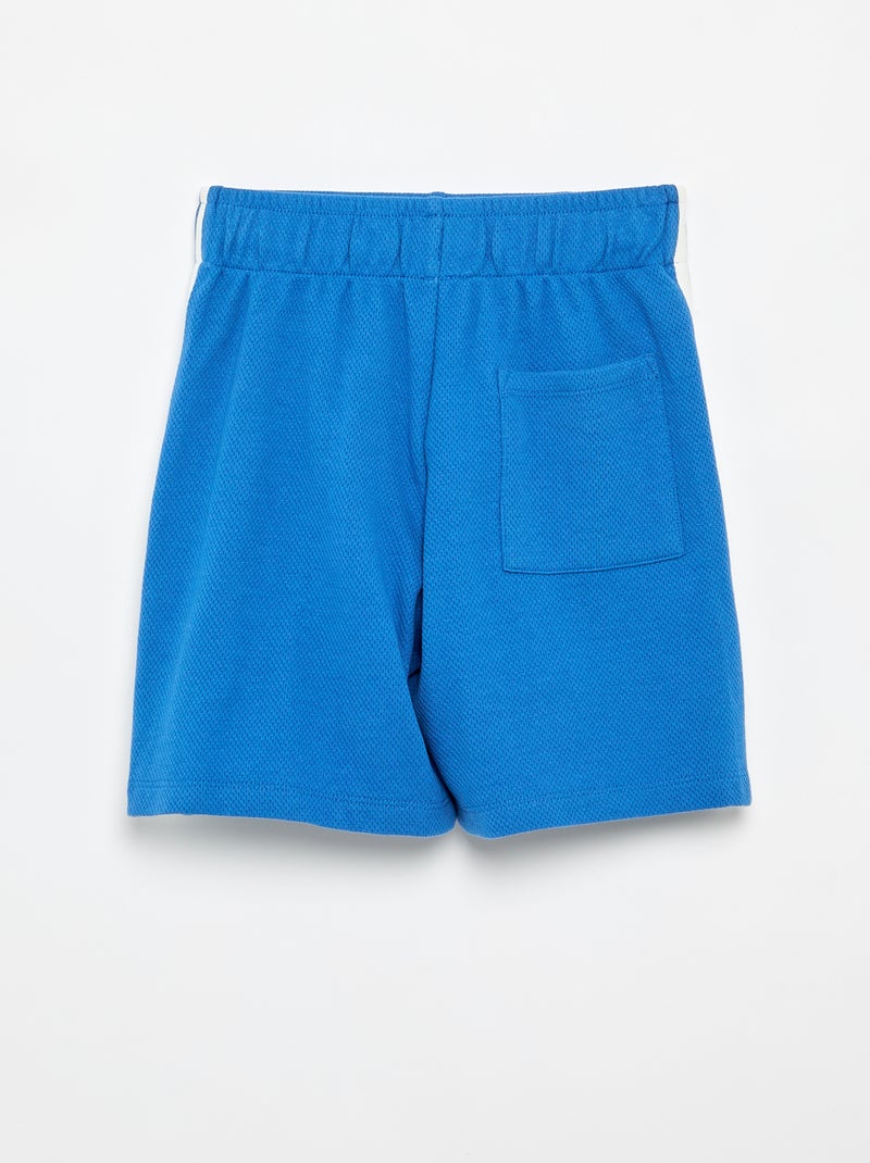 Ruime short met contrasterende strepen aan de zijkanten Blauw - Kiabi