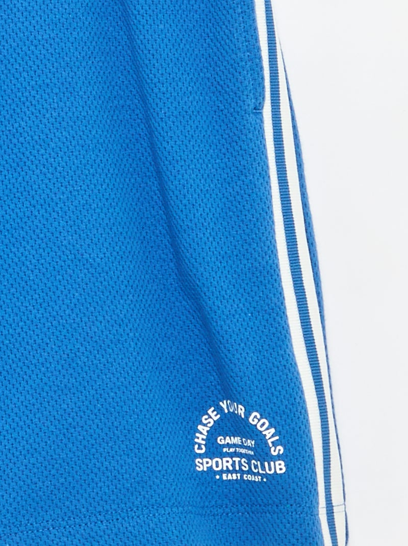 Ruime short met contrasterende strepen aan de zijkanten Blauw - Kiabi