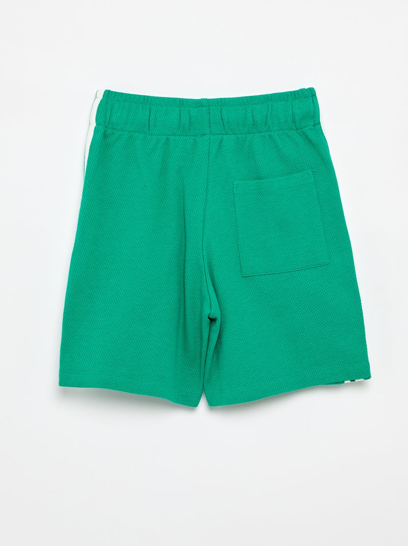 Ruime short met contrasterende strepen aan de zijkanten Groen - Kiabi