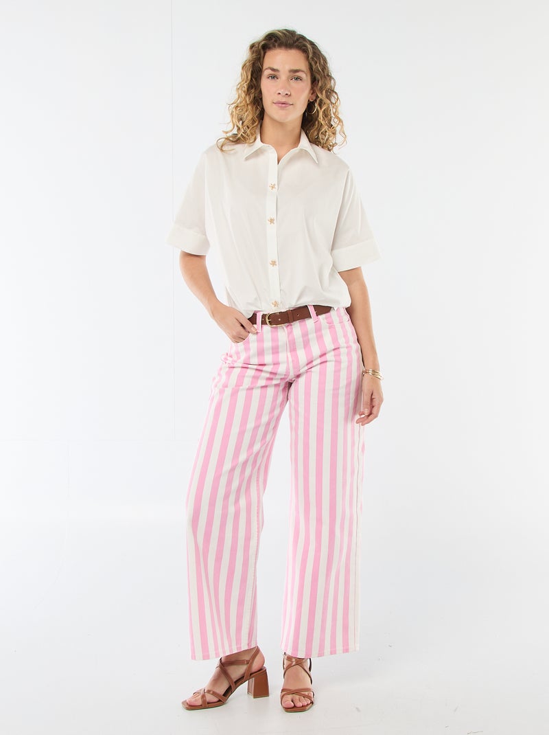 Ruimvallende blouse met knoopjes in stervorm Wit - Kiabi