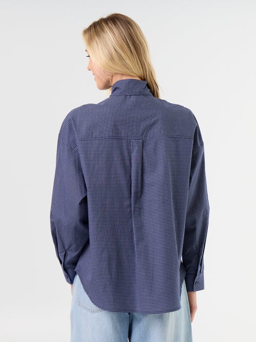 Ruimvallende blouse met lange mouwen en lavallièrekraag - Kiabi