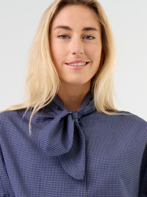 Ruimvallende blouse met lange mouwen en lavallièrekraag - Kiabi