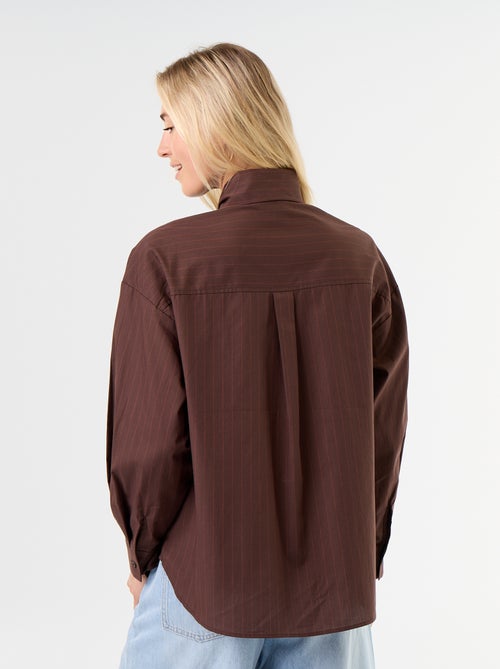 Ruimvallende blouse met lange mouwen en lavallièrekraag - Kiabi