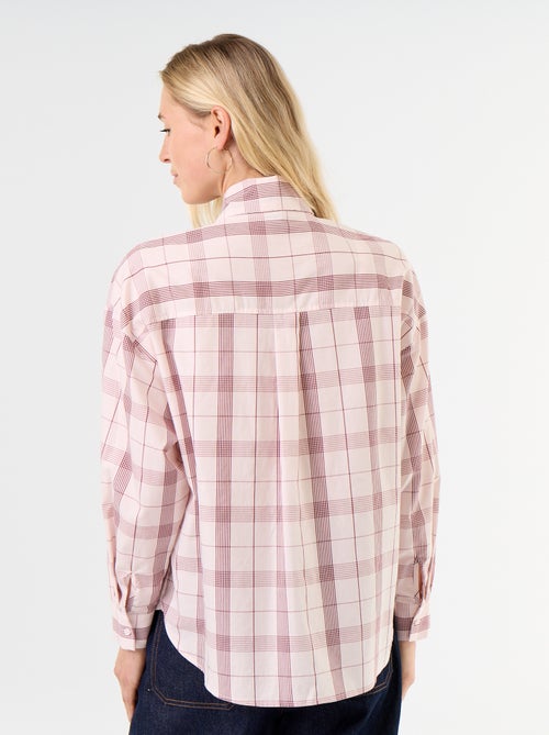 Ruimvallende blouse met lange mouwen en lavallièrekraag - Kiabi