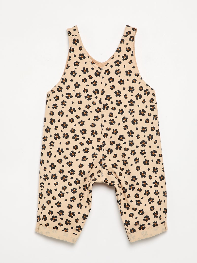 Salopette met twillprint Biege - Kiabi