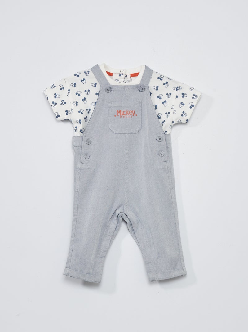 Salopette + T-shirt 'Mickey' - 2-delig WIT - Kiabi
