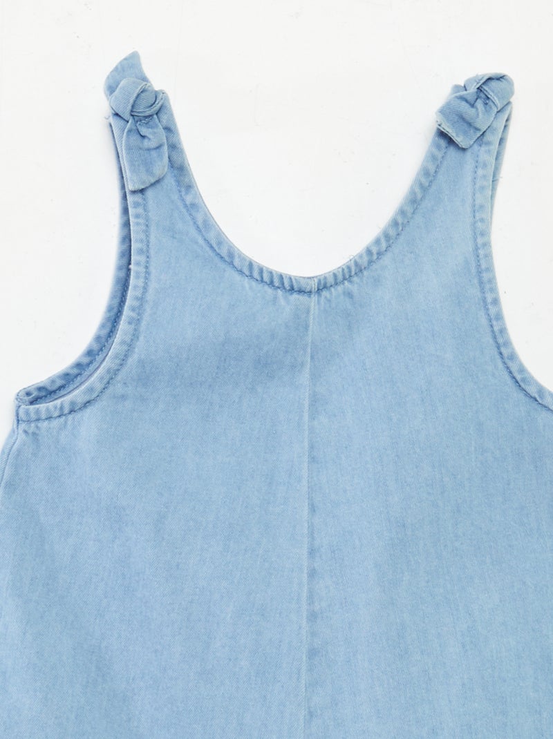 Salopette van denim met ruches BLAUW - Kiabi