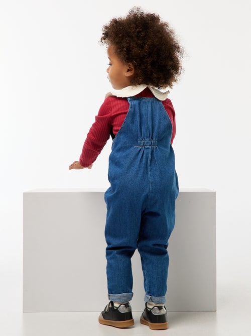 Salopette van spijkerstof met motiefje - Kiabi