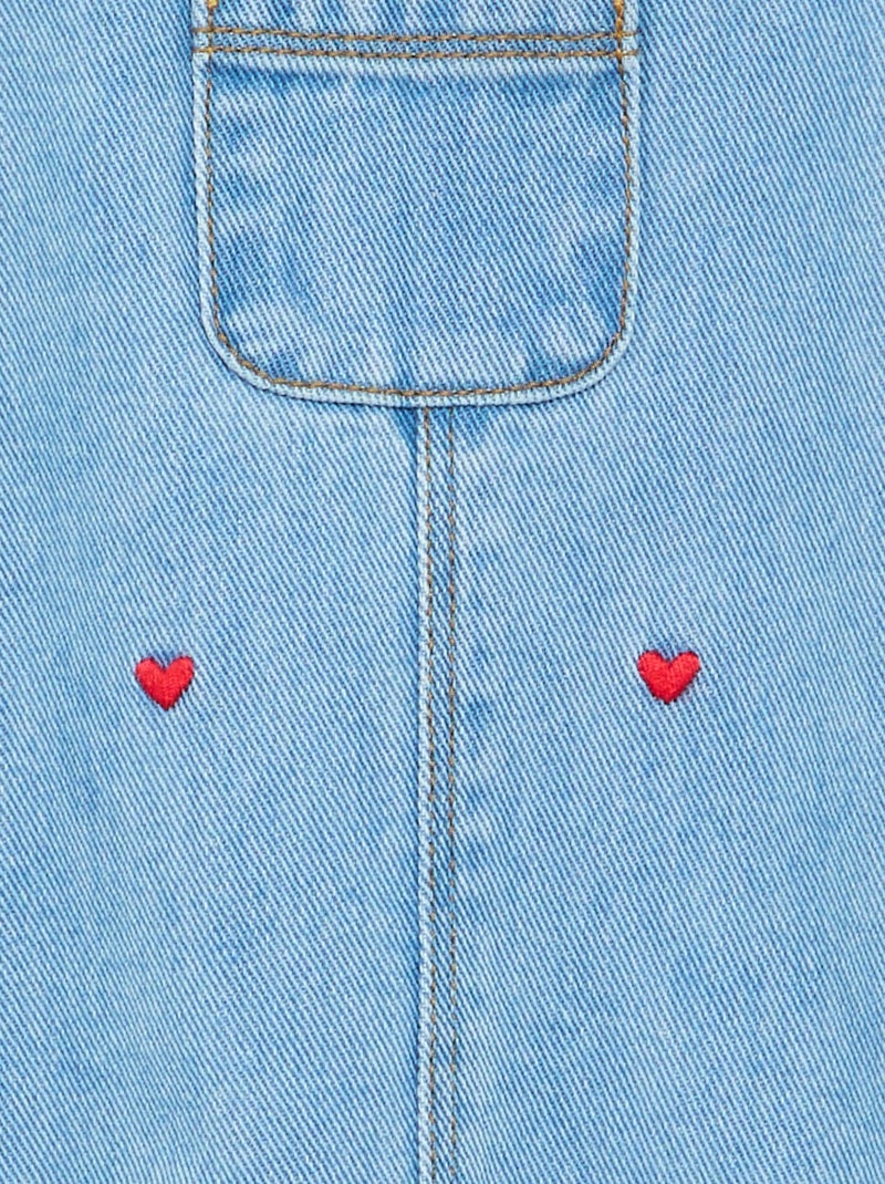 Salopettejurk met bandjes met ruches Blauw - Kiabi