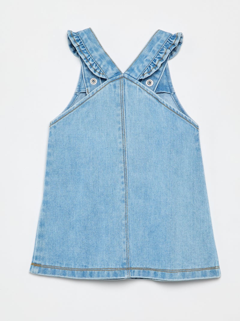 Salopettejurk met bandjes met ruches Blauw - Kiabi