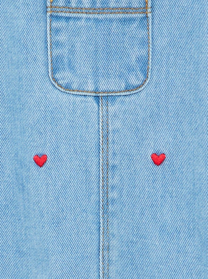 Salopettejurk met bandjes met ruches Blauw - Kiabi
