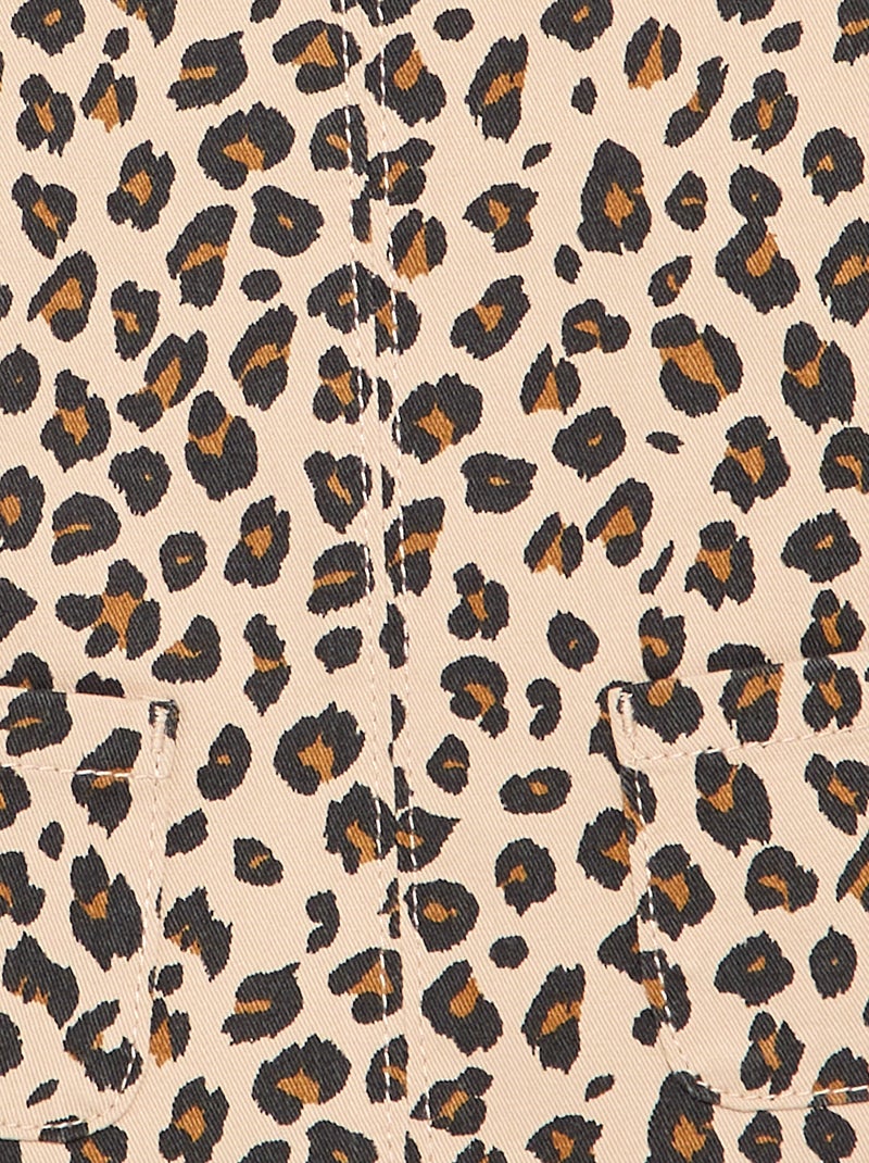 Salopettejurk met luipaardprint Biege - Kiabi