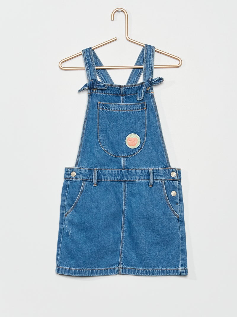 Salopettejurk van denim BLAUW - Kiabi