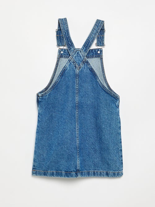 Salopettejurk van denim met 2 opgestikte zakken - Kiabi