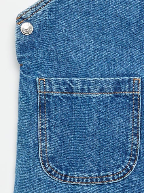 Salopettejurk van denim met 2 opgestikte zakken - Kiabi