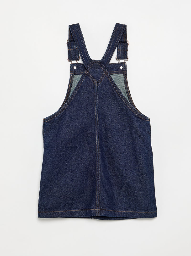 Salopettejurk van denim met 2 opgestikte zakken Blauw - Kiabi
