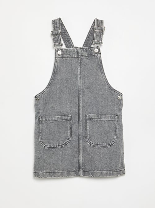 Salopettejurk van denim met 2 opgestikte zakken - Kiabi