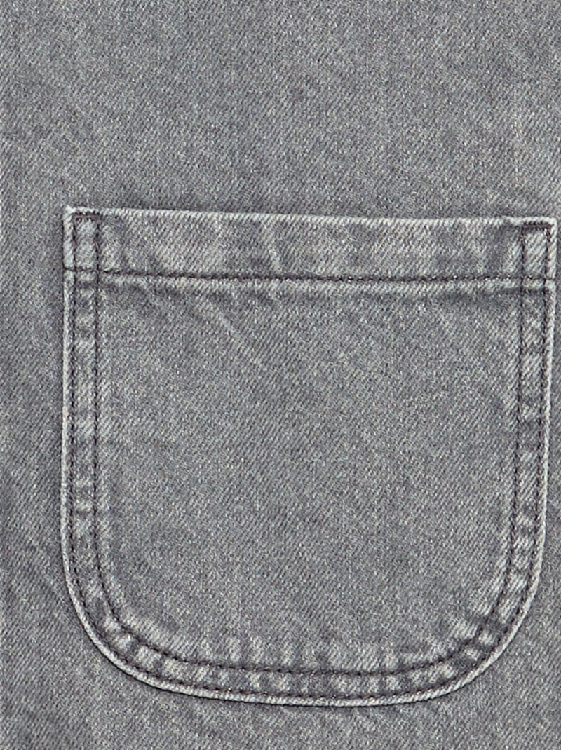 Salopettejurk van denim met 2 opgestikte zakken Grijs - Kiabi