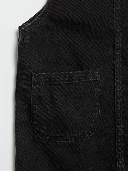 Salopettejurk van denim met 2 opgestikte zakken - Kiabi