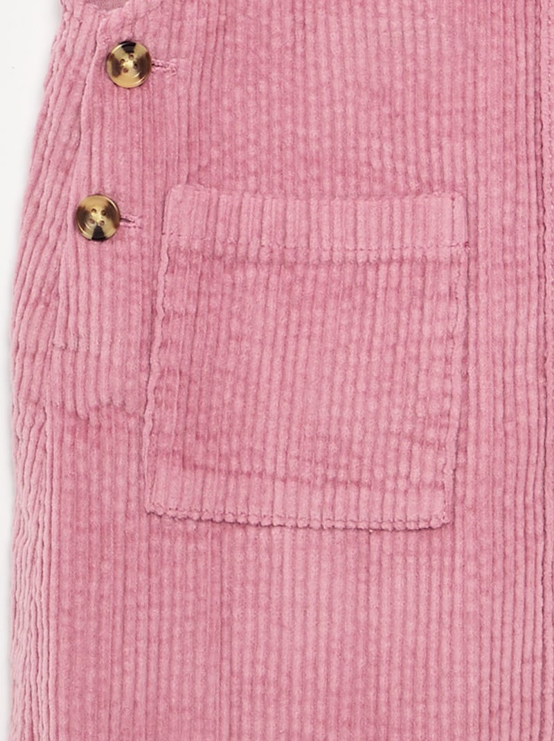 Salopettejurk van ribfluweel Rose - Kiabi