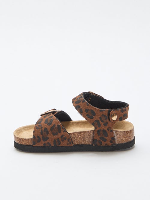 Sandaal met luipaardprint en bandjes - Kiabi