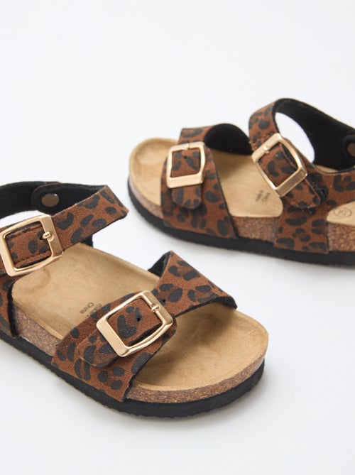 Sandaal met luipaardprint en bandjes - Kiabi
